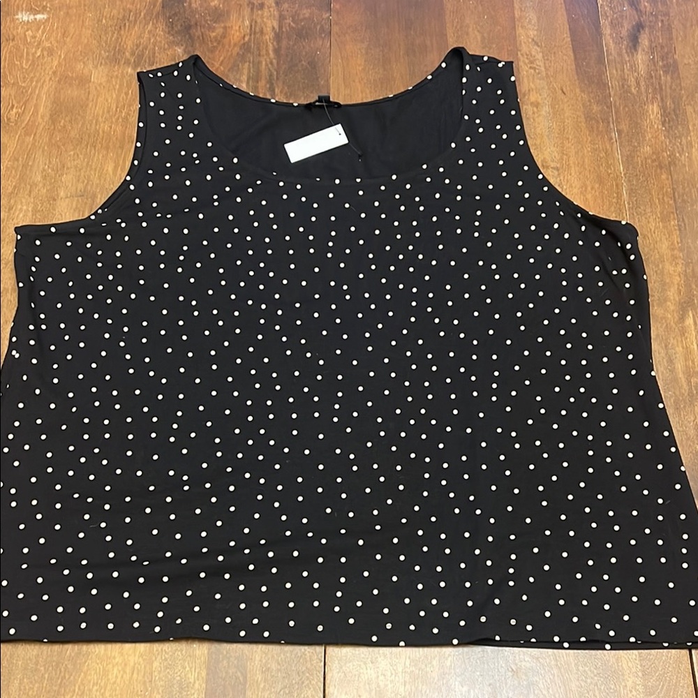 🌸Talbot- NWT Black with beige polkadots tank-top
